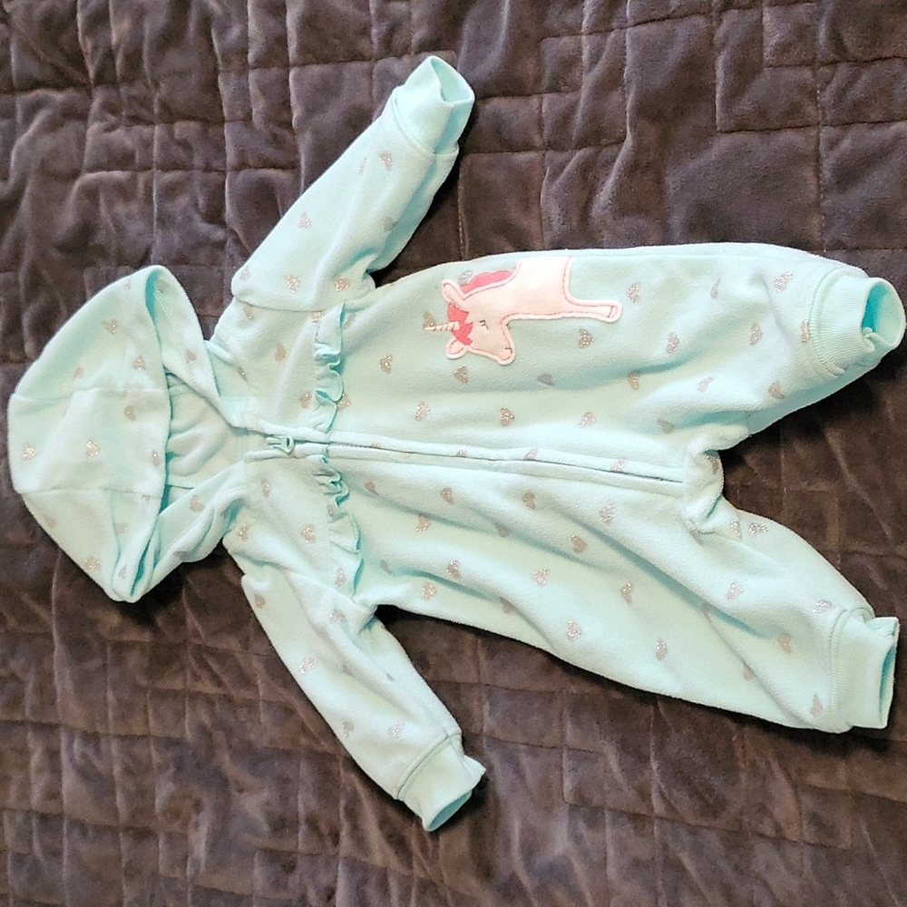 Baby Girl Unicorn Onsie Hoody